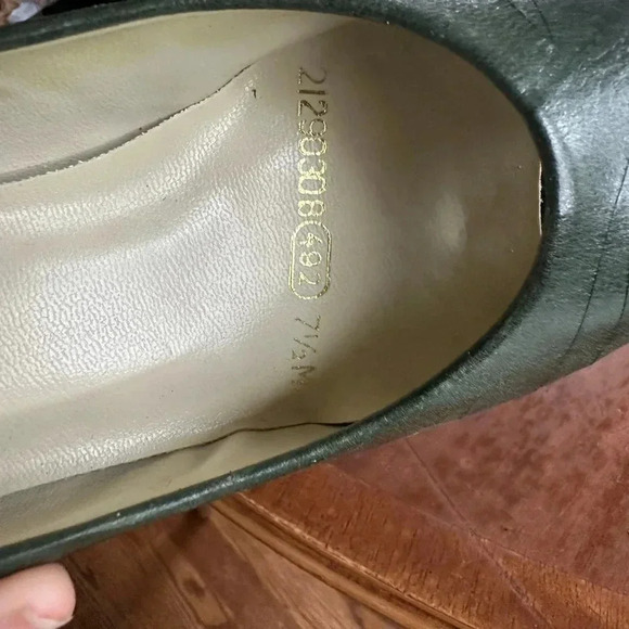 Vintage Sandra Miller Peep Toe Green Heels Size 7.5 - Picture 6 of 10